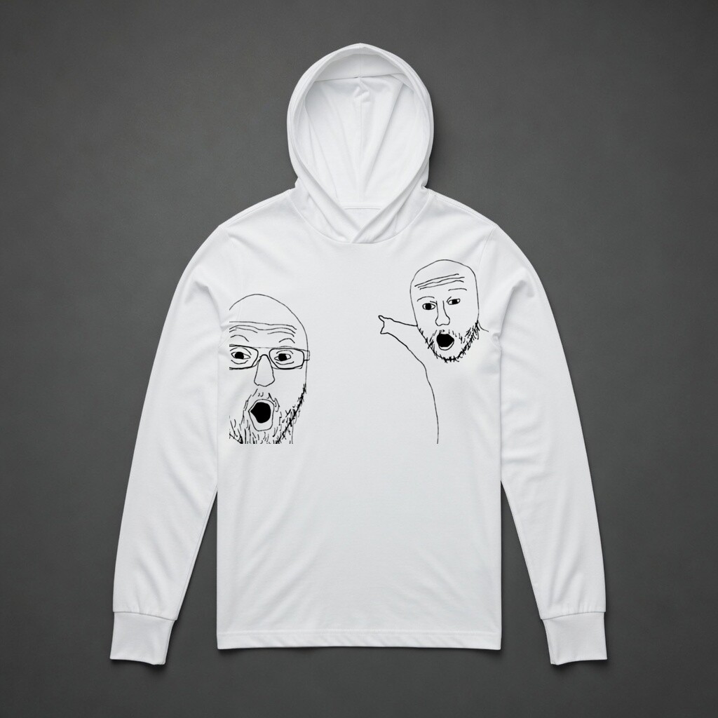 Pointing Soyjaks Hoodie in White